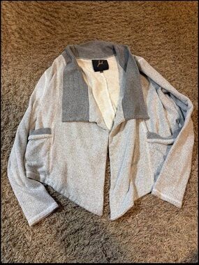 Jack by BB Dakota Two-Tone Gray Open-Front Cardigan